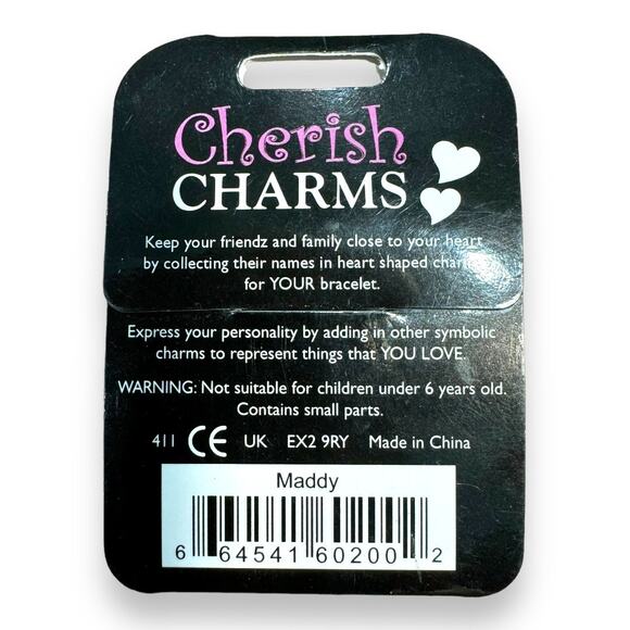 5/$35  Cherish Charms MADDY Name Bracelet Charm NEW NWT Silvertone Silver Tone - Picture 3 of 3
